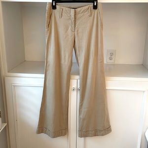 Theory khaki linen blend pants, size 2